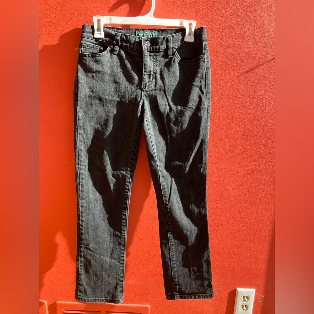 Vintage black Lauren by Ralph Lauren classic straight womens jeans size 2 Petite